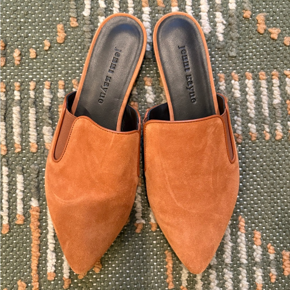Jenni Kayne Suede Pointed Slip-On Mules. NWT. Size 37.